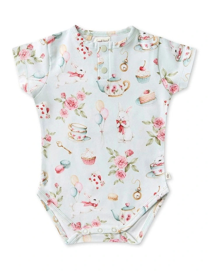 White Rabbit Short Sleeve Organic Bodysuit in Sage image 1