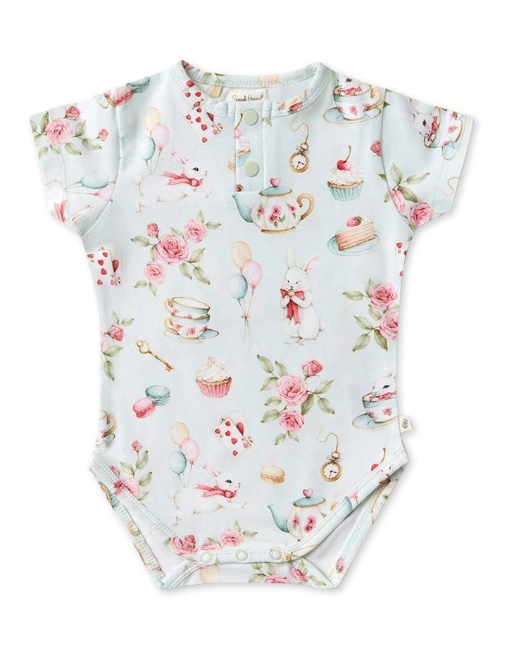White Rabbit Short Sleeve Organic Bodysuit in Sage image 1