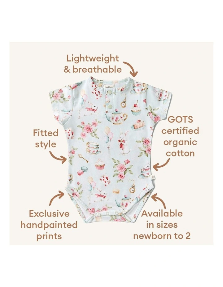 White Rabbit Short Sleeve Organic Bodysuit in Sage image 6