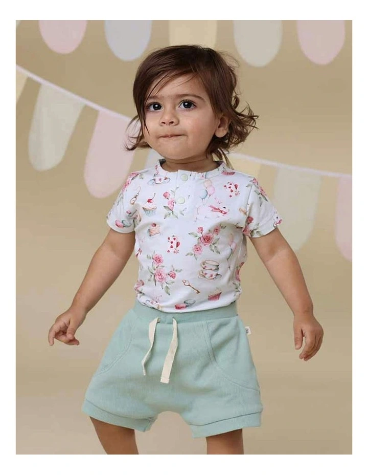 White Rabbit Short Sleeve Organic Bodysuit in Sage image 7