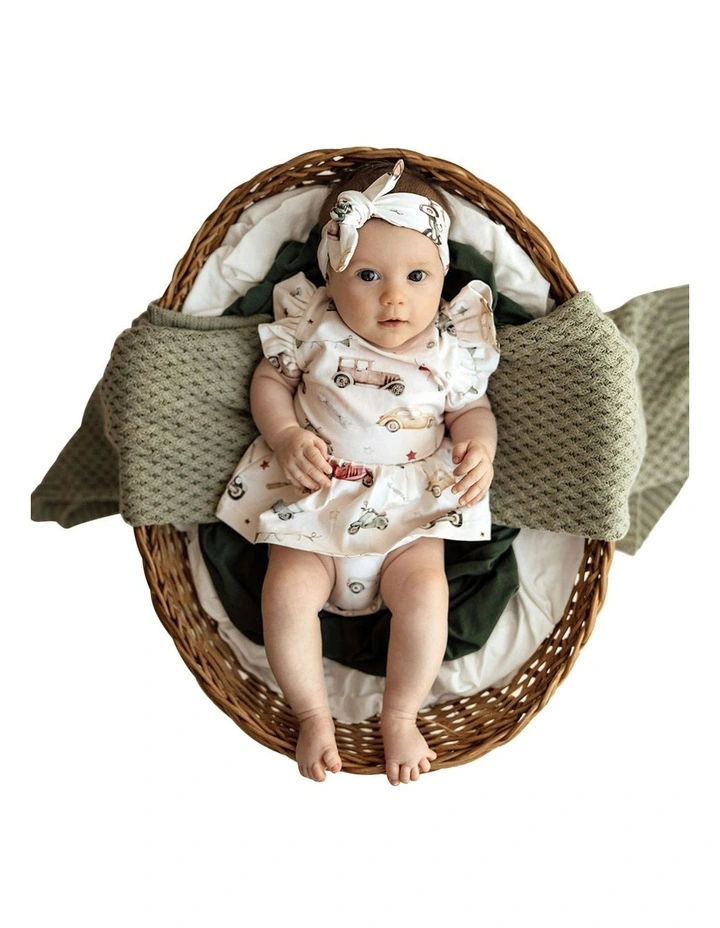 Vintage Cars Short Sleeve Organic Dress in Multi image 4