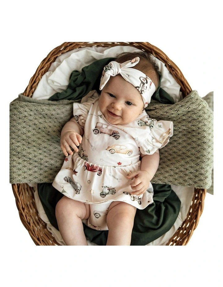 Vintage Cars Short Sleeve Organic Dress in Multi image 7