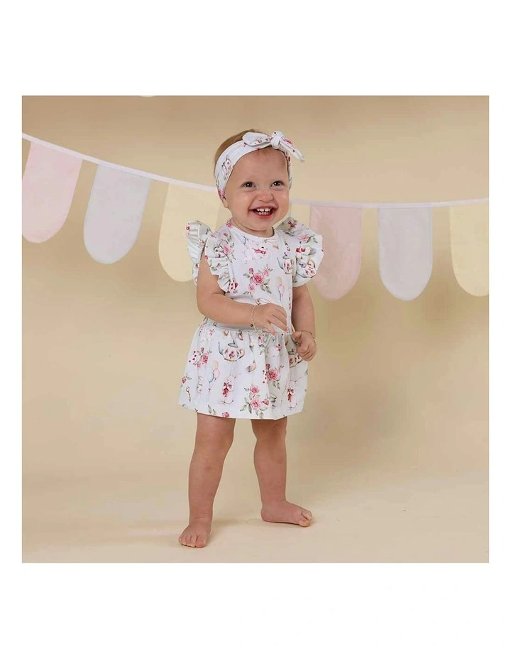 White Rabbit Short Sleeve Organic Dress in Green image 7