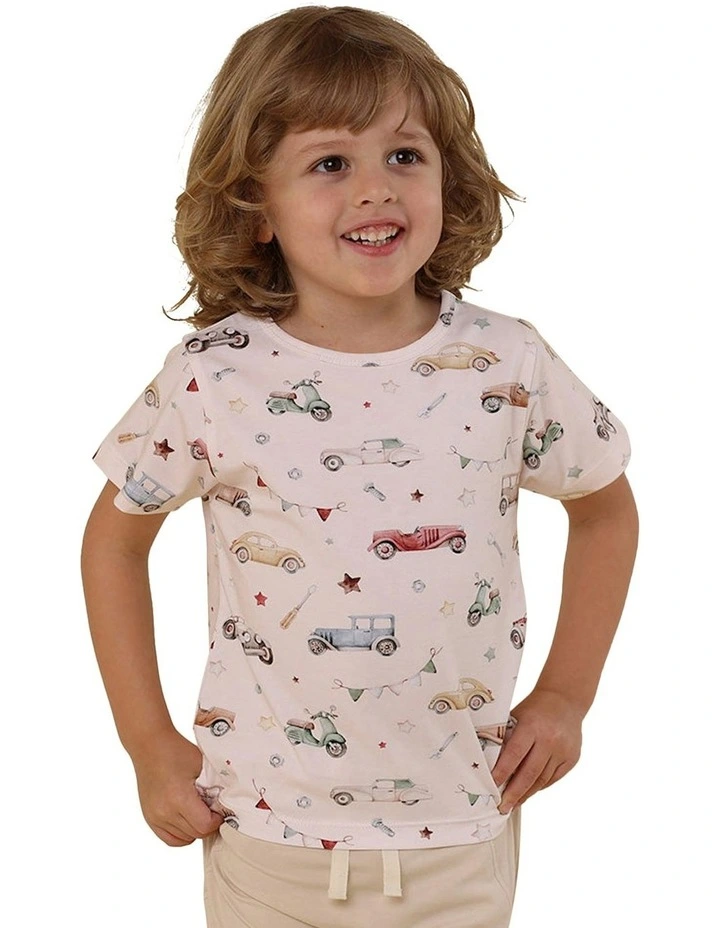 Vintage Cars Organic T-shirt in Multi image 3