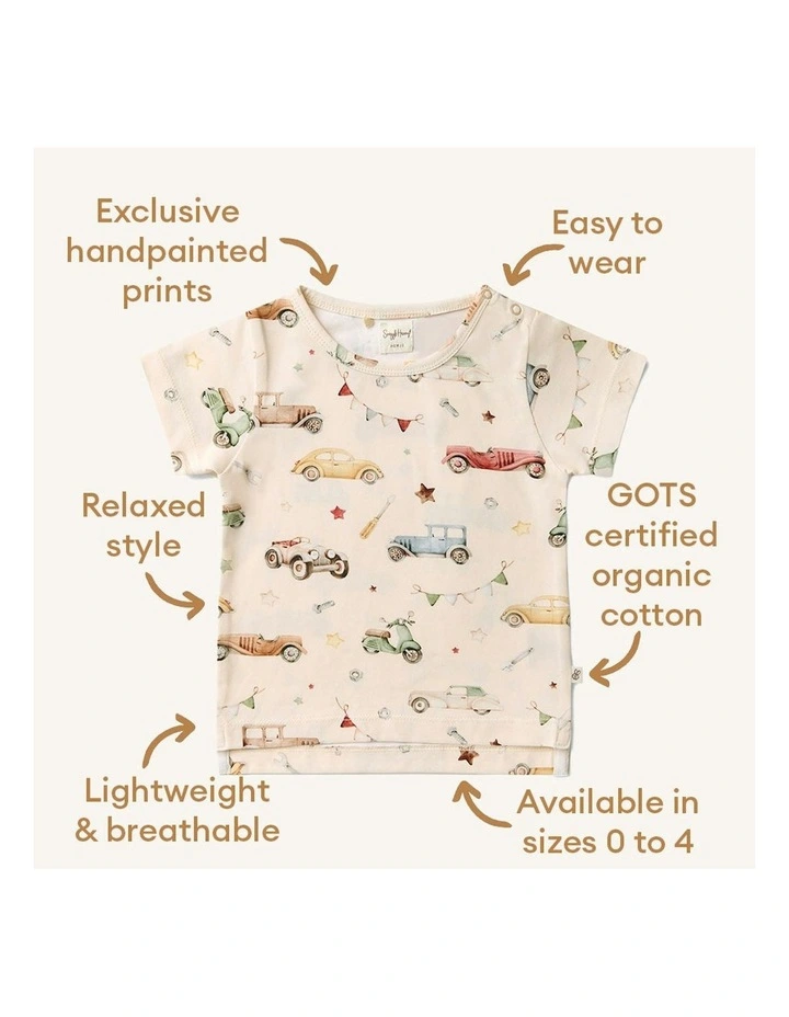 Vintage Cars Organic T-shirt in Multi image 5