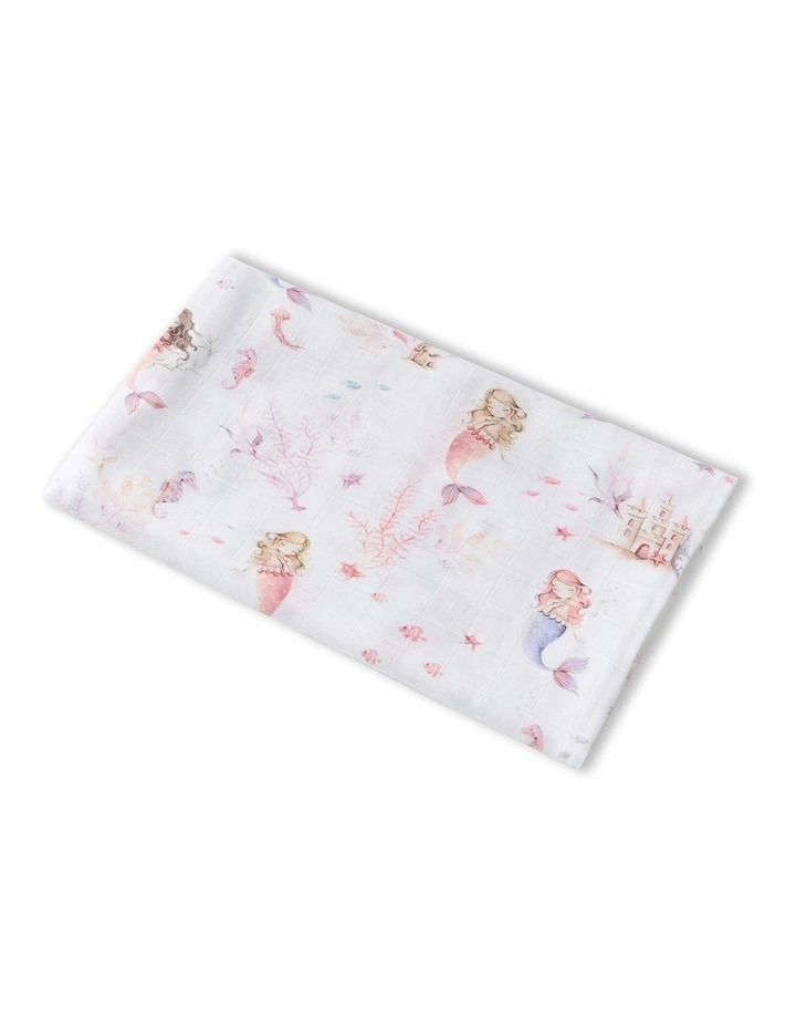 Mermaid Organic Muslin Wrap in White image 1
