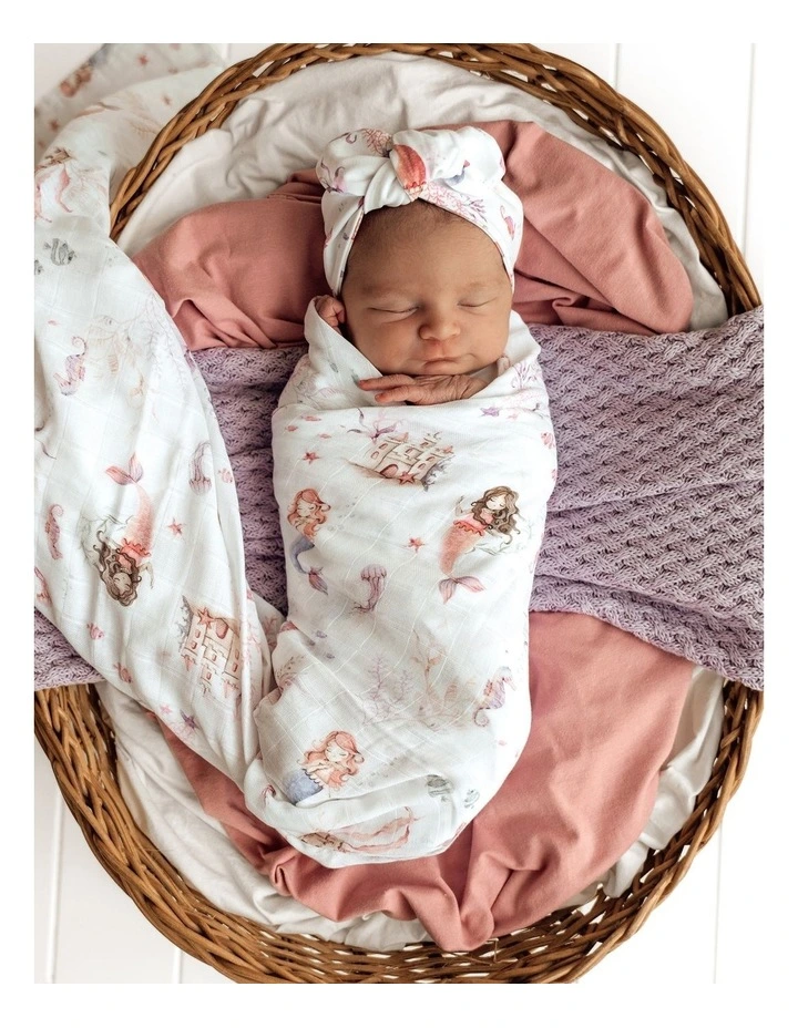 Mermaid Organic Muslin Wrap in White image 2