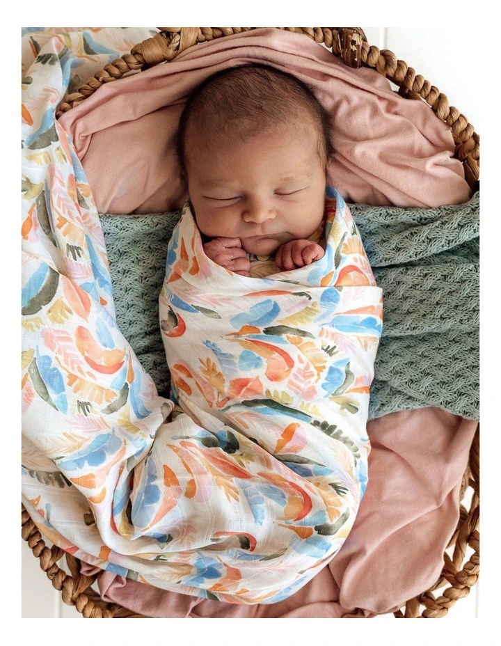 Summer Palm Organic Muslin Wrap in Multi image 2