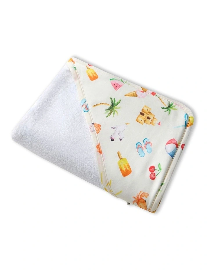 Beach Fun Organic Hooded Baby Towel image 1