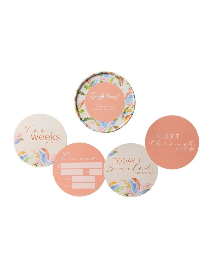 Summer Palm & Peach Reversible Milestone Cards image 1