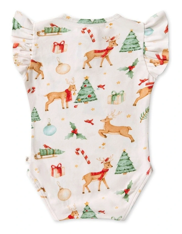 Prancer And Friends Short Sleeve Organic Bodysuit in Multi image 2