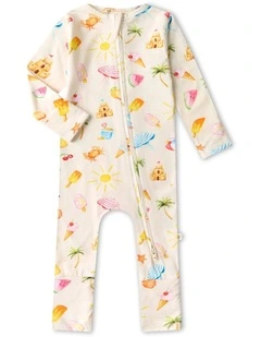 Beach Fun Organic Snugglesuit Convertible Romper