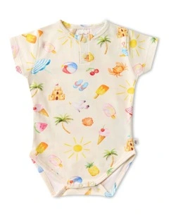 Beach Fun Short Sleeve Organic Bodysuit