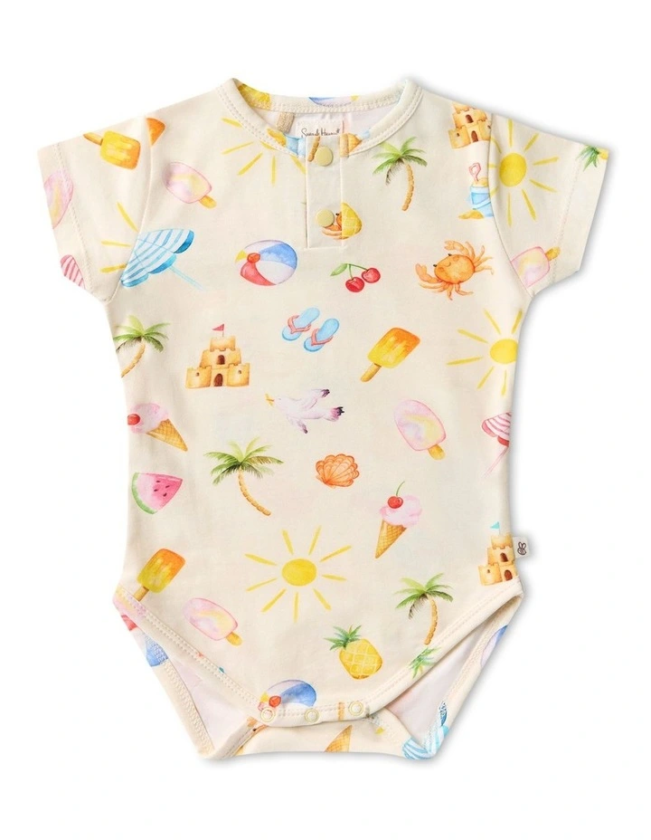 Beach Fun Short Sleeve Organic Bodysuit image 1