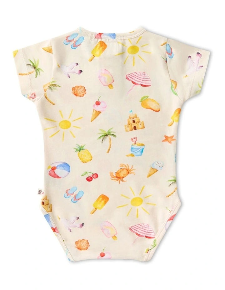 Beach Fun Short Sleeve Organic Bodysuit image 2