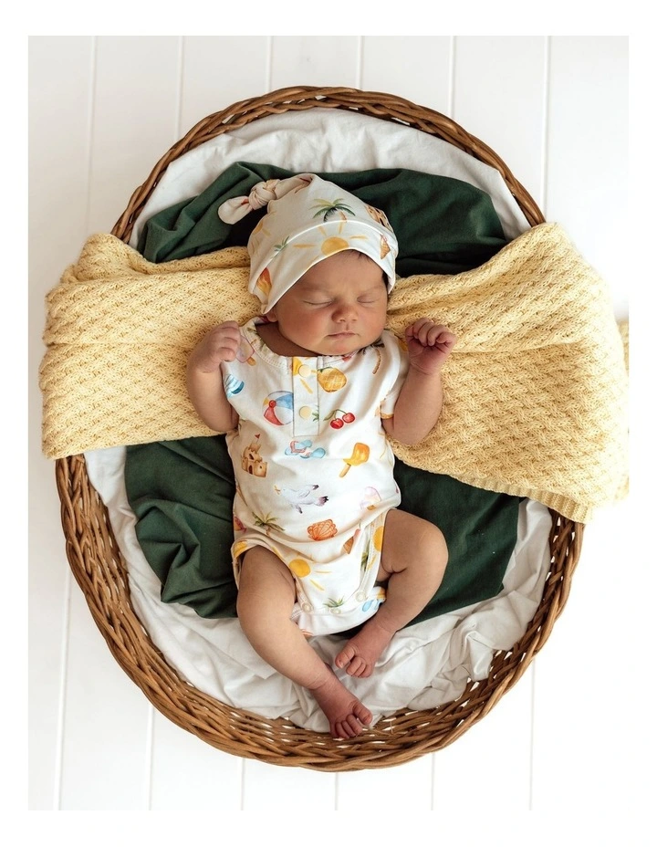 Beach Fun Short Sleeve Organic Bodysuit image 3