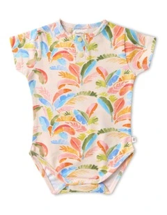 Summer Palm Short Sleeve Organic Bodysuit