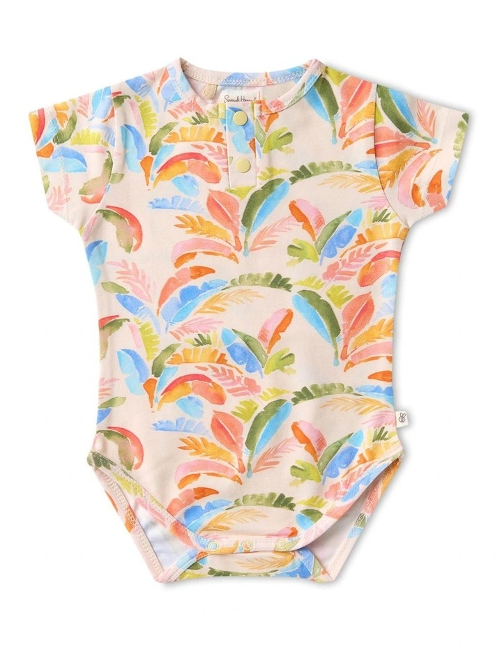 Summer Palm Short Sleeve Organic Bodysuit image 1