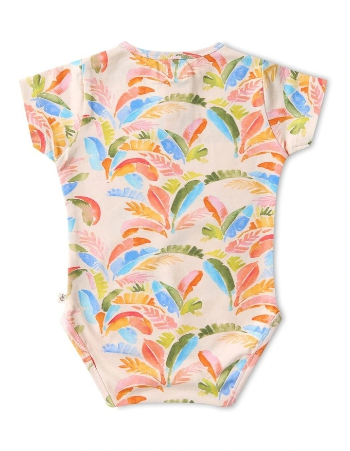 Summer Palm Short Sleeve Organic Bodysuit image 2