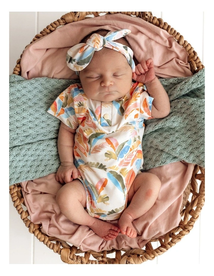 Summer Palm Short Sleeve Organic Bodysuit image 3