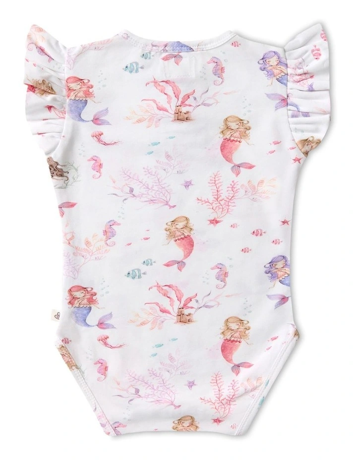 Mermaid Short Sleeve Organic Bodysuit with Frill image 2