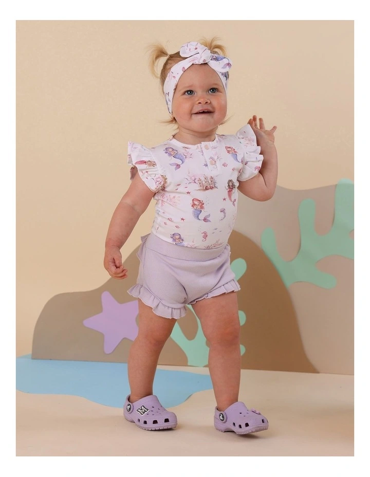 Mermaid Short Sleeve Organic Bodysuit with Frill image 4