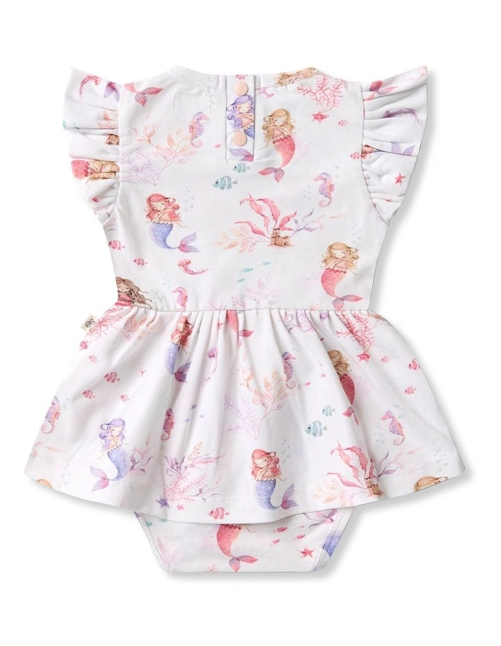 Mermaid Short Sleeve Organic Dress in Multi image 2