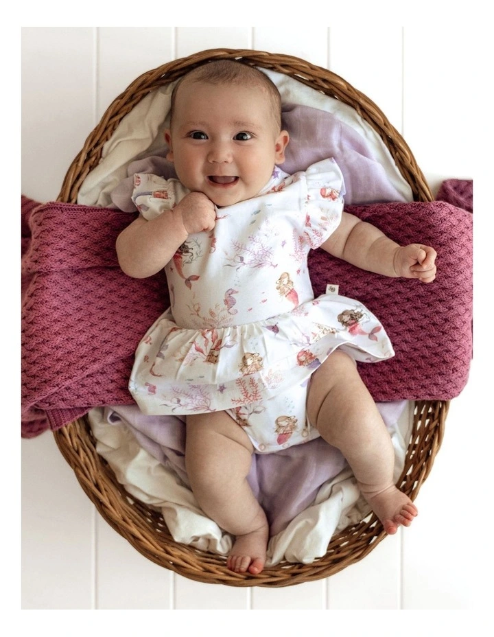 Mermaid Short Sleeve Organic Dress in Multi image 3