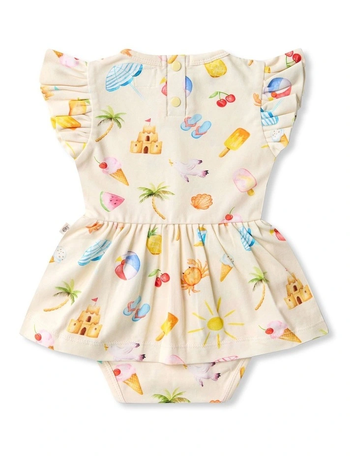 Beach Fun Short Sleeve Organic Dress in Multi image 2