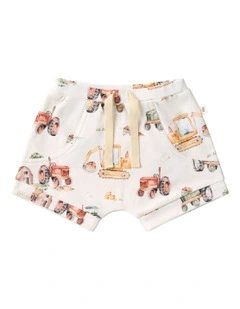 Diggers And Tractors Organic Shorts in Multi