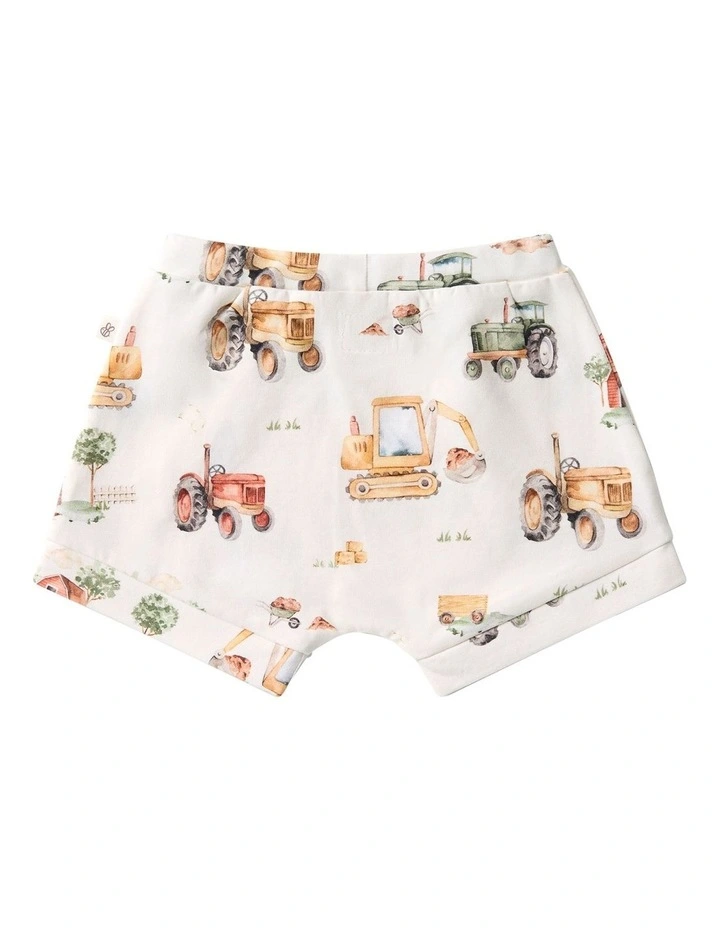 Diggers And Tractors Organic Shorts in Multi image 2