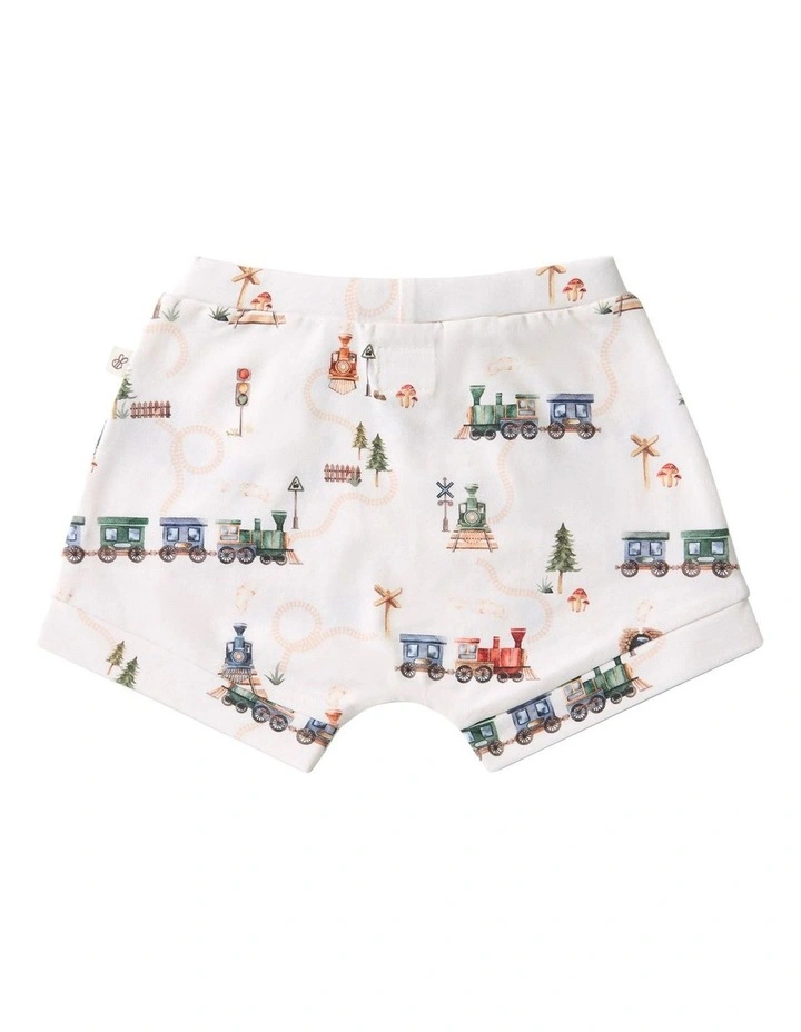 Trains Organic Shorts in Multi image 2