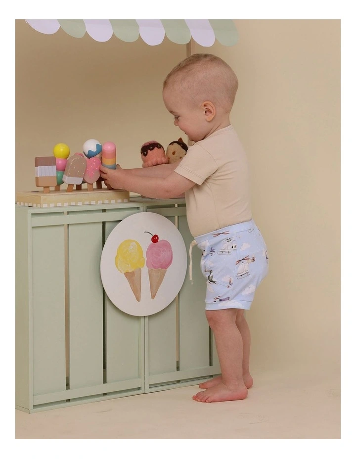 Taking Flight Organic Shorts in Blue image 3