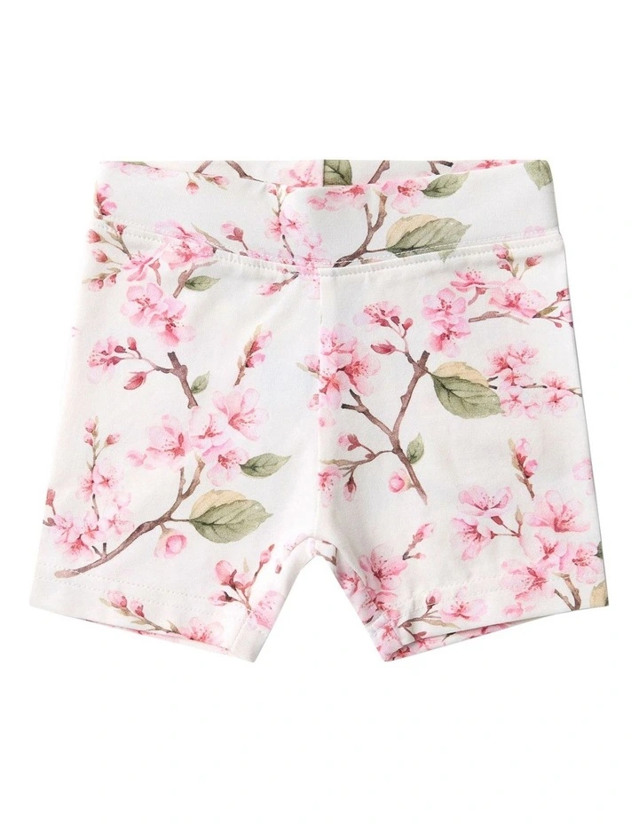Cherry Blossom Organic Bike Shorts in Multi image 1