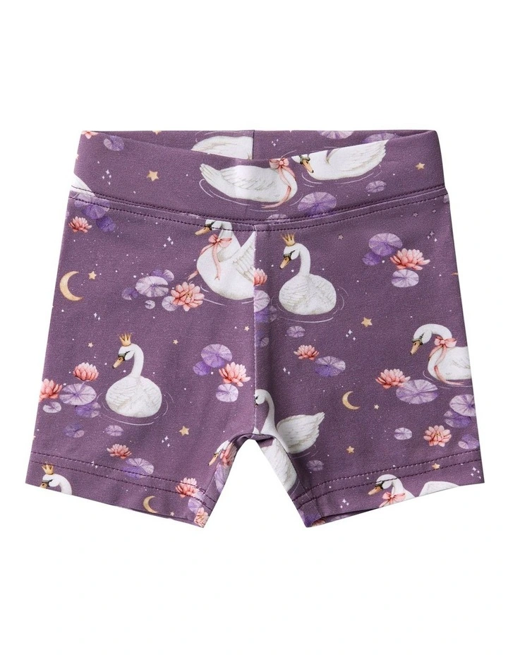 Midnight Swan Organic Bike Shorts in Purple image 1