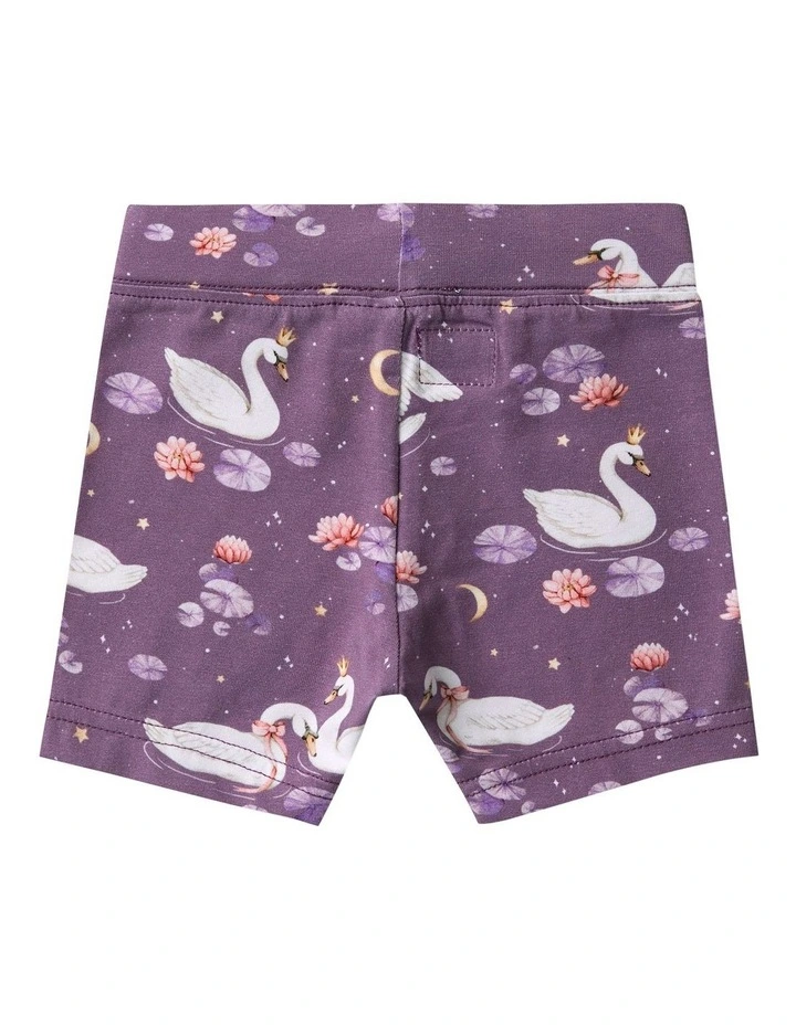 Midnight Swan Organic Bike Shorts in Purple image 2