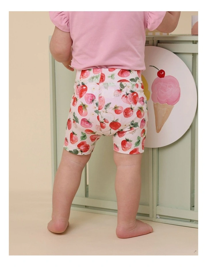 Strawberry Organic Bike Shorts in Red image 3