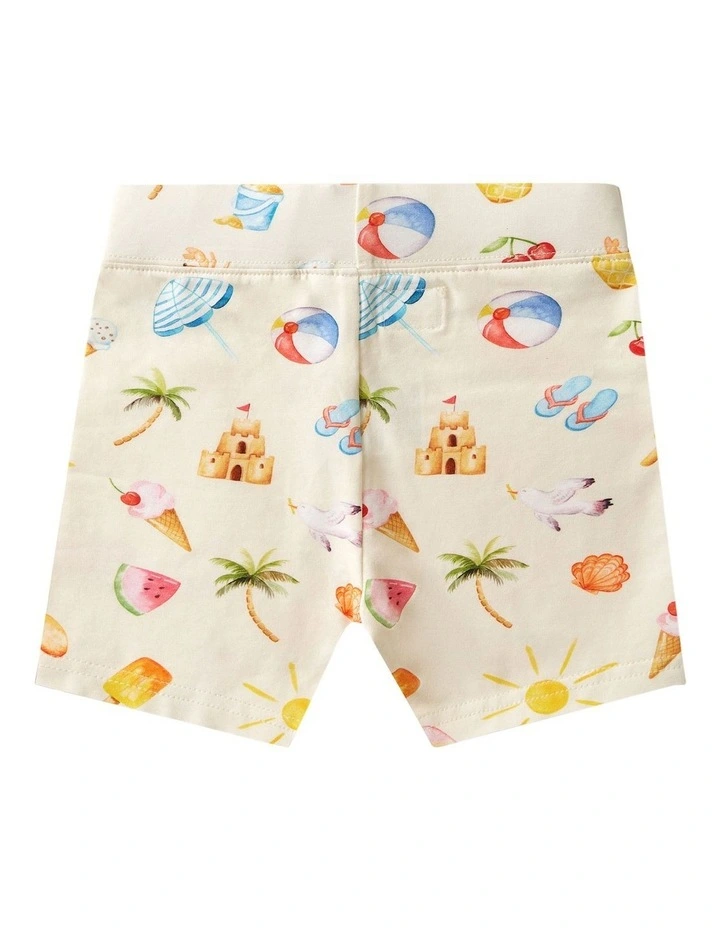 Beach Fun Organic Bike Shorts in Multi image 2