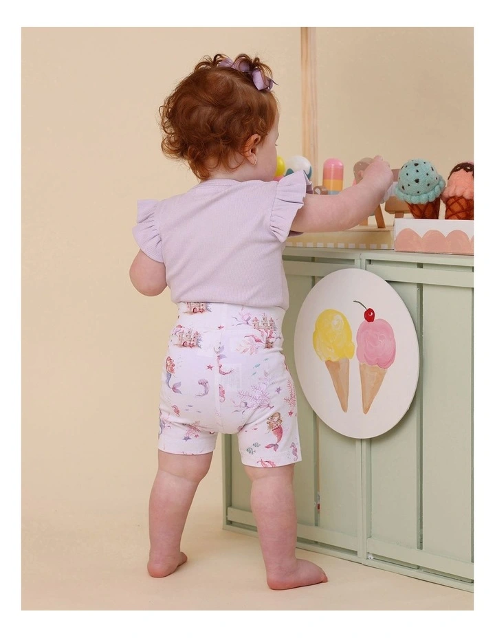 Mermaid Organic Bike Shorts in Multi image 3