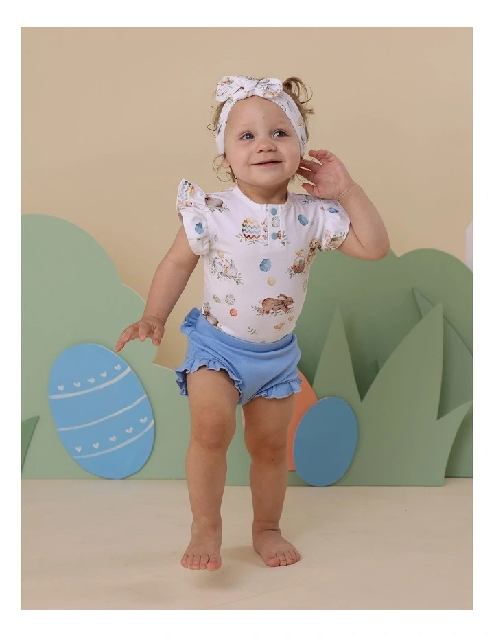 Flopsy Bunnies Short Sleeve Organic Bodysuit With Frill in Assorted image 3