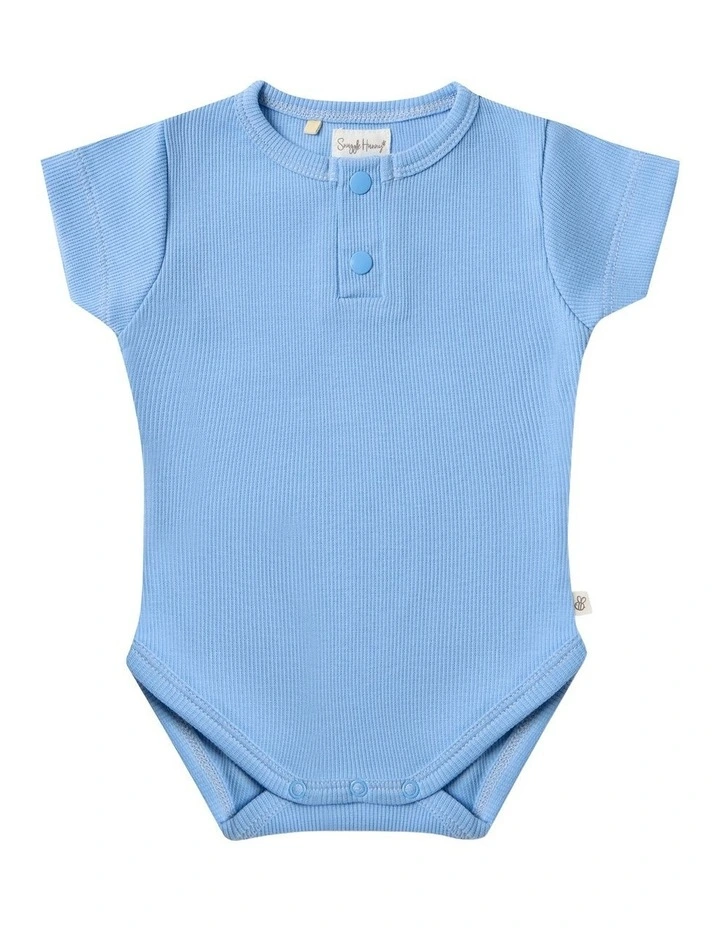 Bluebell Short Sleeve Organic Bodysuit in Cornflower image 1