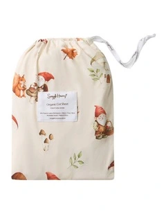 Gnomes Organic Fitted Cot Sheet in Cream