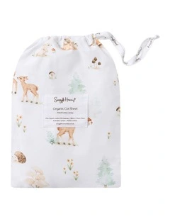 Woodland Tales Organic Fitted Cot Sheet in White