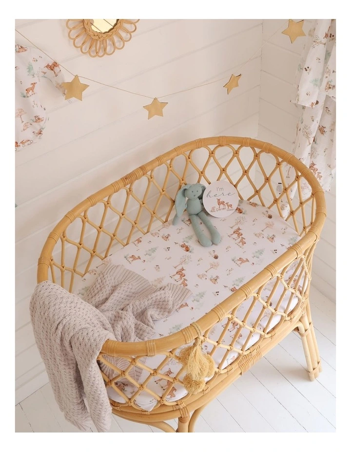 Woodland Tales Organic Bassinet Sheet in White image 2