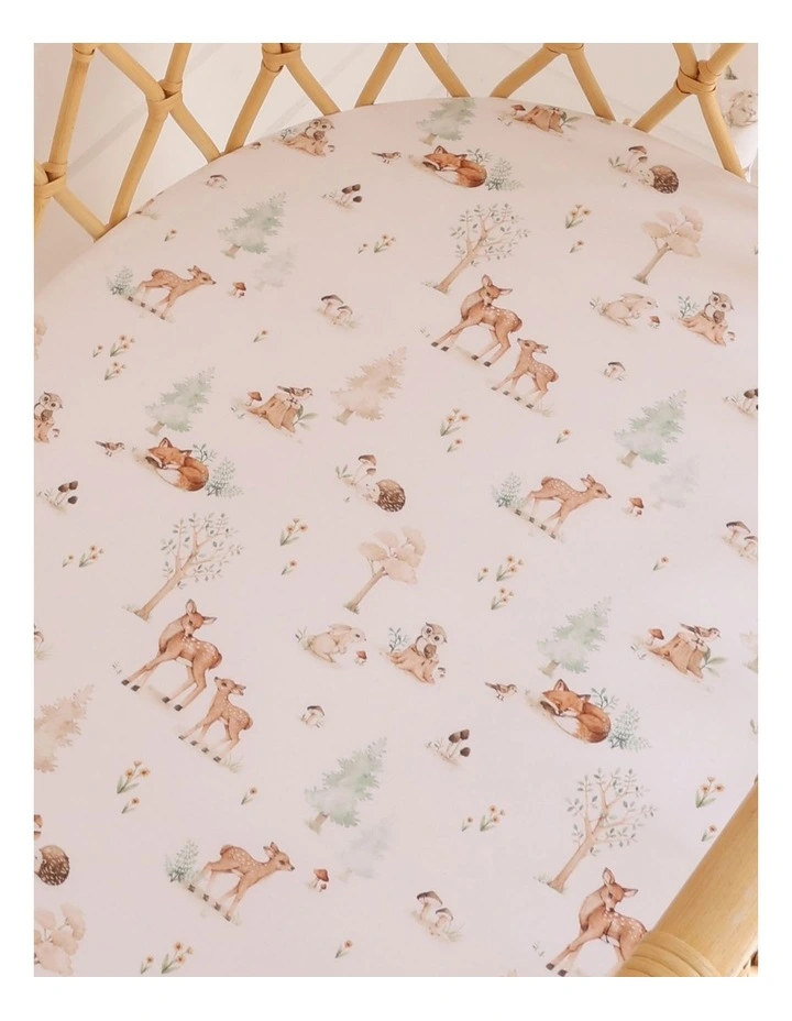 Woodland Tales Organic Bassinet Sheet in White image 3
