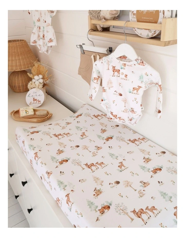 Woodland Tales Organic Bassinet Sheet in White image 4