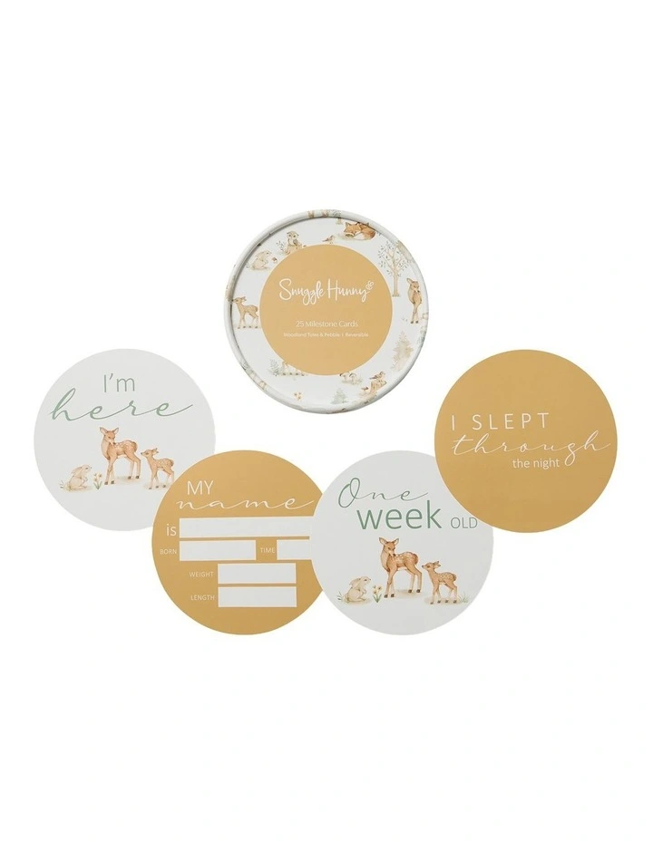 Woodland Tales And Pebble Reversible Milestone Cards in Multi image 1