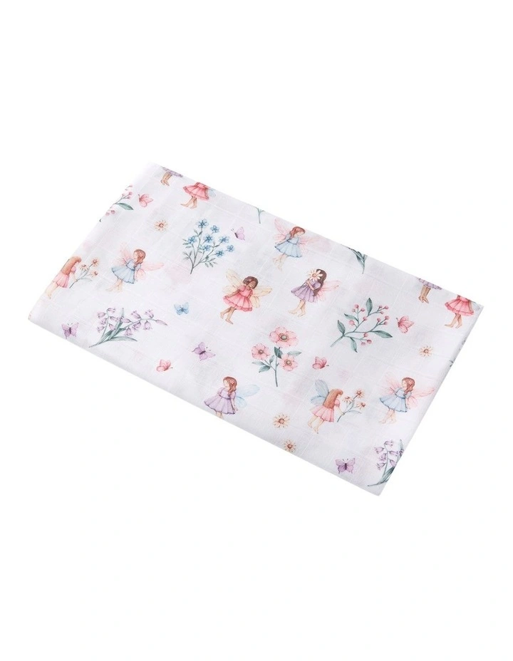 Fairy Garden Organic Muslin Wrap in White image 1
