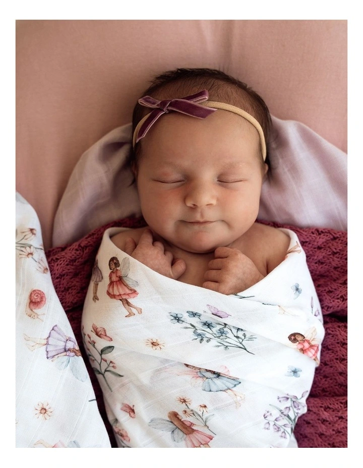 Fairy Garden Organic Muslin Wrap in White image 3