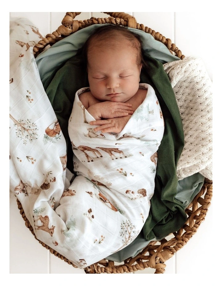 Woodland Tales Organic Muslin Wrap in White image 2